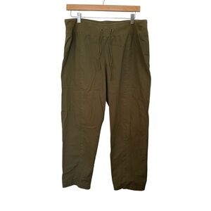 Eileen Fisher Size PL Petite Large Organic Cotton Twill Pants Army/Olive Green